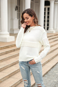 White Ribbed Sweater