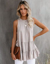 Load image into Gallery viewer, Beige Ruffled Tank