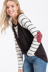 Striped Shirt with Patch Elbow