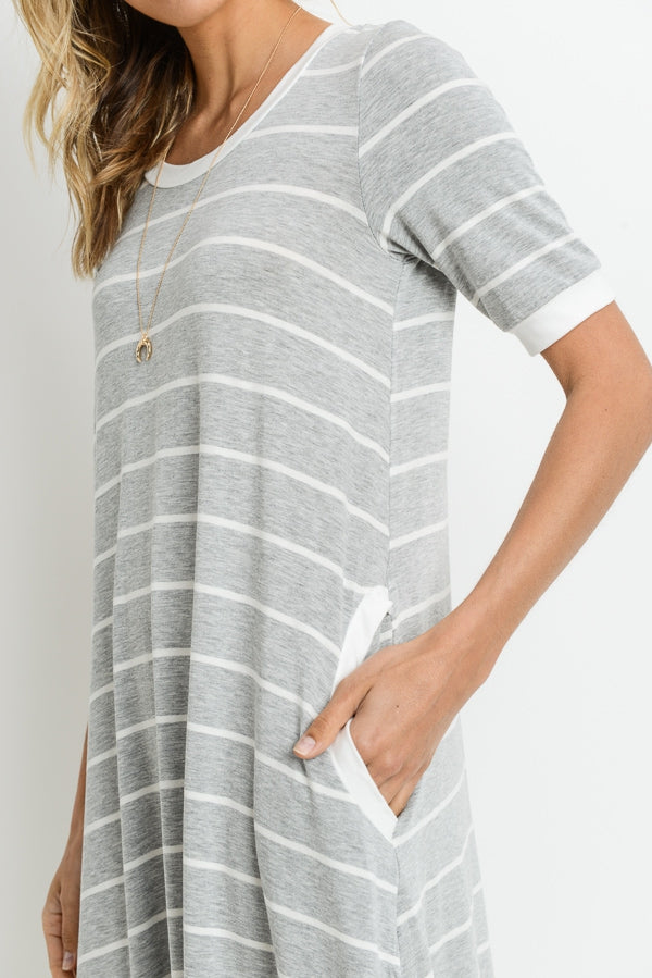 Grey and White Striped Dress Harper Mill Boutique Grey and White Striped Dress Harper Mill Boutique